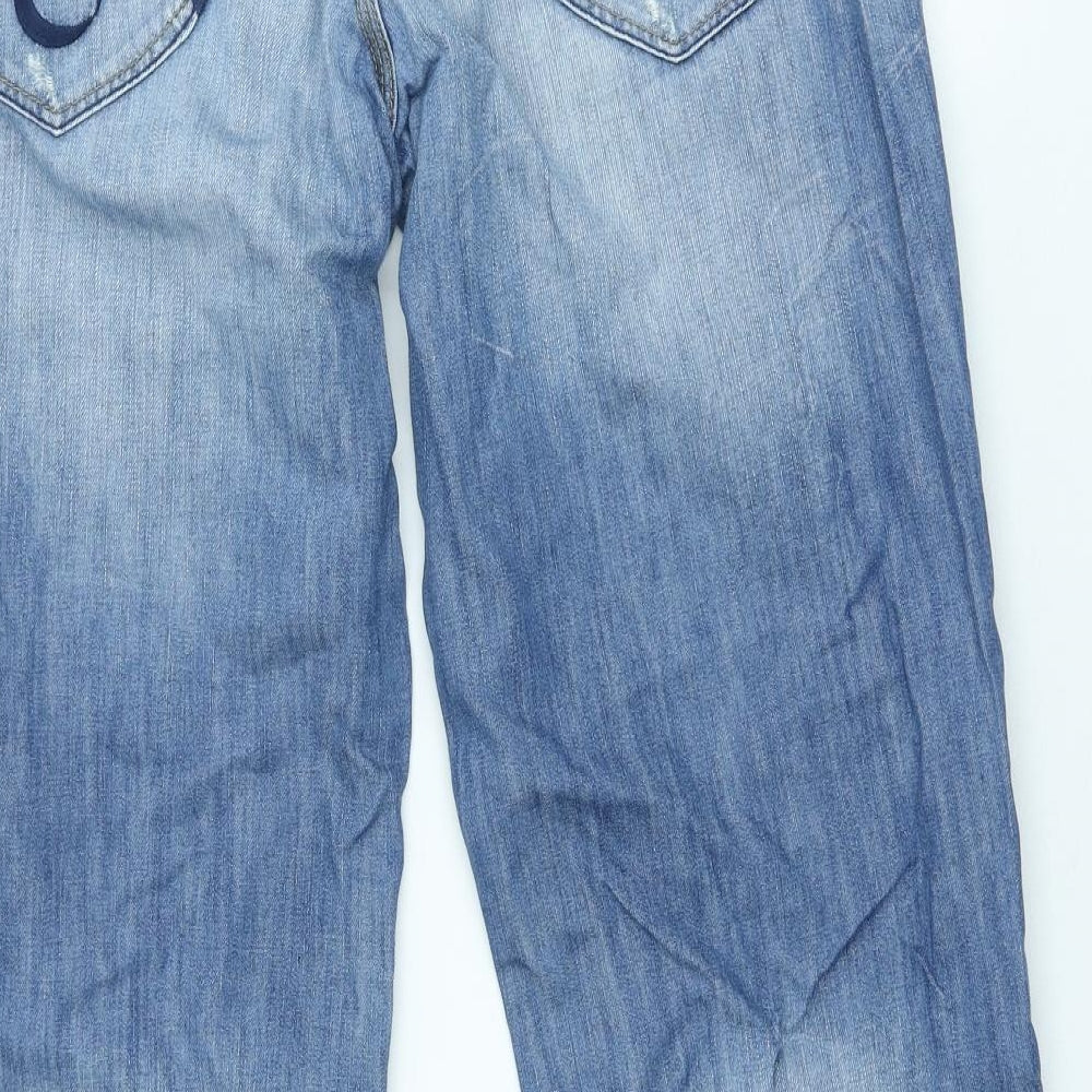 MANTARAY PRODUCTS Womens Blue Cotton Carpenter Trousers Size 14 L28 in Regular