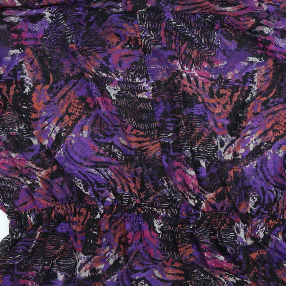 F&F Womens Multicoloured Animal Print Polyester Basic T-Shirt Size 28 Boat Neck - Beachwear