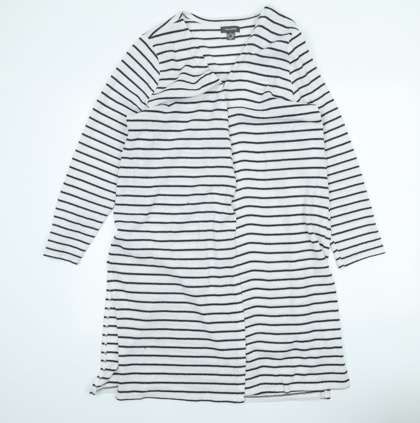 Primark Womens Multicoloured Round Neck Striped Polyester Cardigan Jumper Size XL