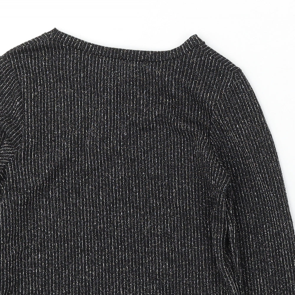George Girls Black Round Neck Polyester Pullover Jumper Size 9-10 Years