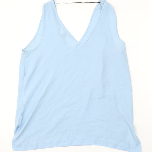 Atmosphere Womens Blue Polyester Basic Blouse Size 18 V-Neck