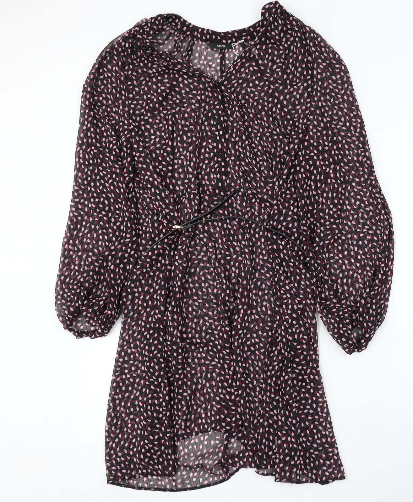 George Womens Multicoloured Animal Print Polyester Sheath Size M Round Neck Buckle