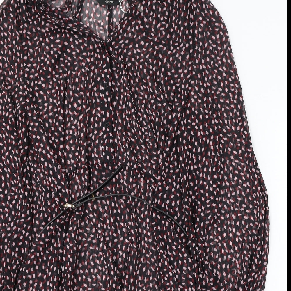 George Womens Multicoloured Animal Print Polyester Sheath Size M Round Neck Buckle