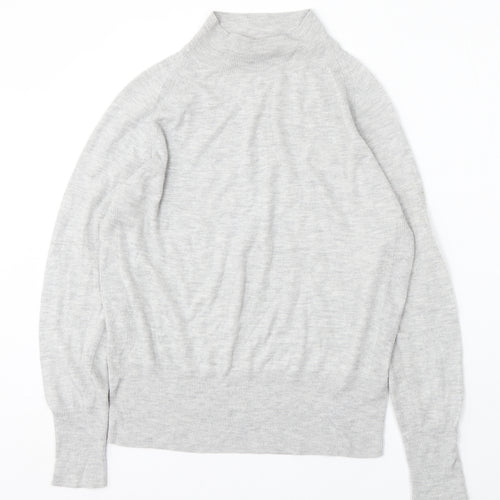 Autograph Womens Grey Mock Neck Polyamide Pullover Jumper Size 6