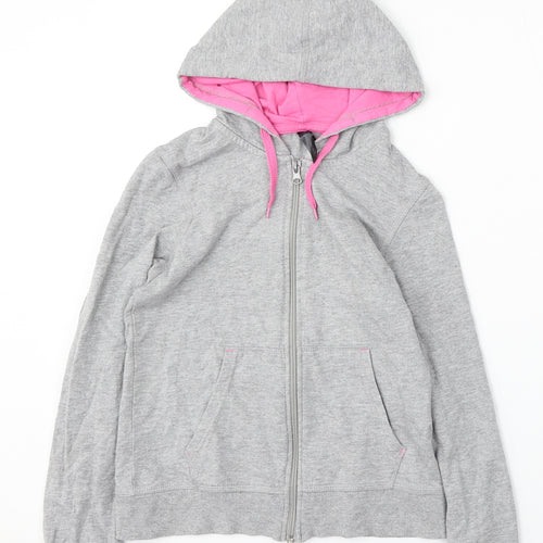 Sports essentials Womens Grey Cotton Full Zip Hoodie Size XS