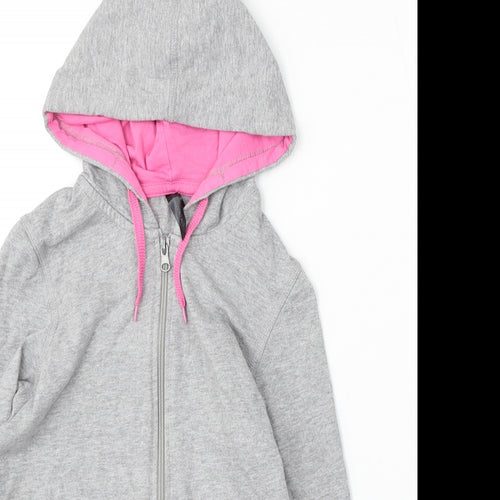 Sports essentials Womens Grey Cotton Full Zip Hoodie Size XS