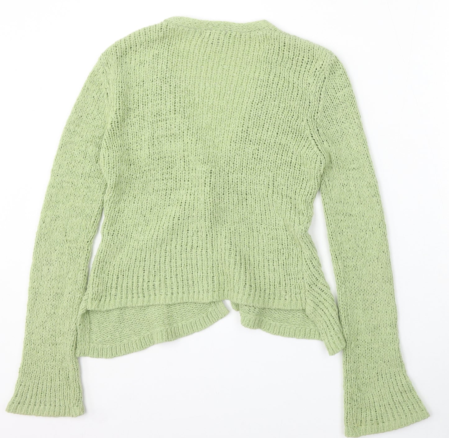 Per Una Womens Green V-Neck Wool Cardigan Jumper Size S