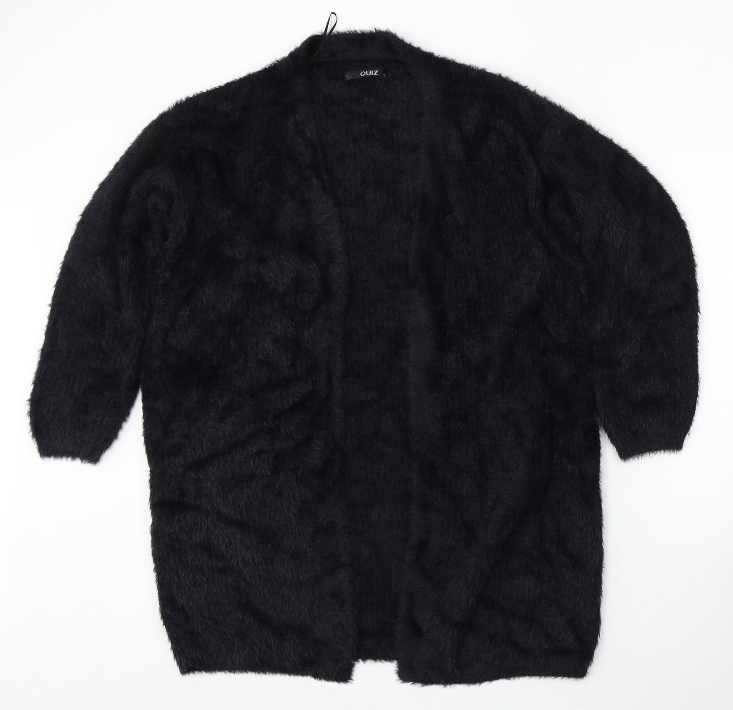 Quiz Womens Black V-Neck Polyamide Cardigan Jumper Size S
