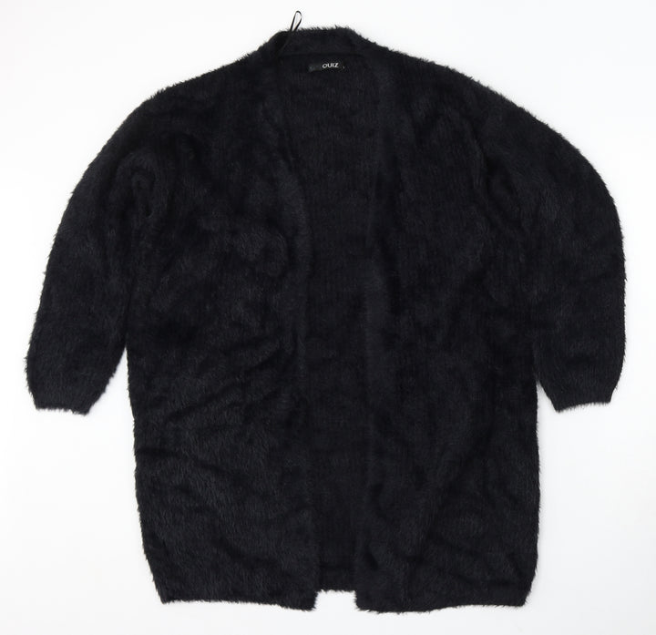 Quiz Womens Black V-Neck Polyamide Cardigan Jumper Size S