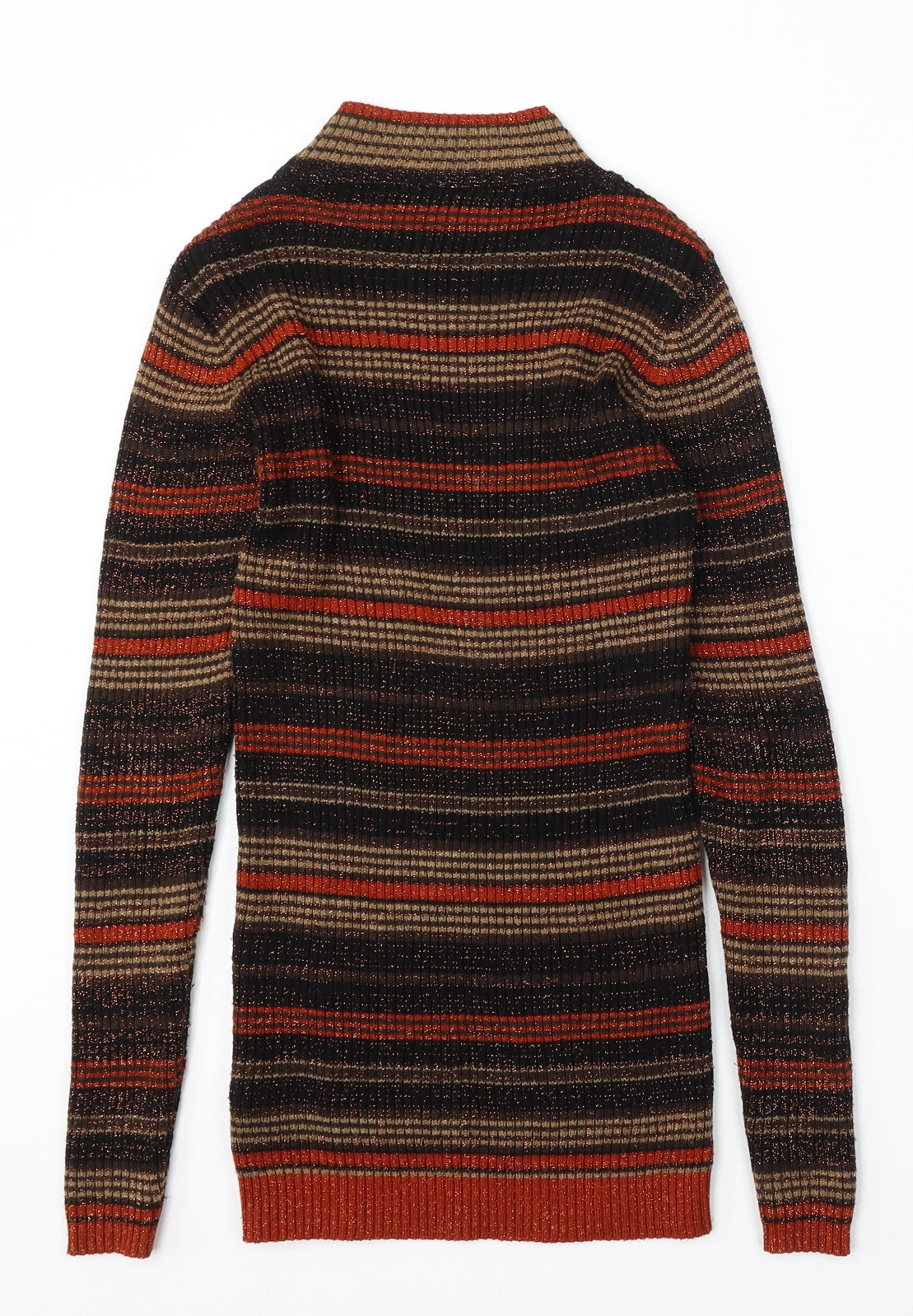 South Womens Multicoloured Round Neck Striped Acrylic Pullover Jumper Size 8