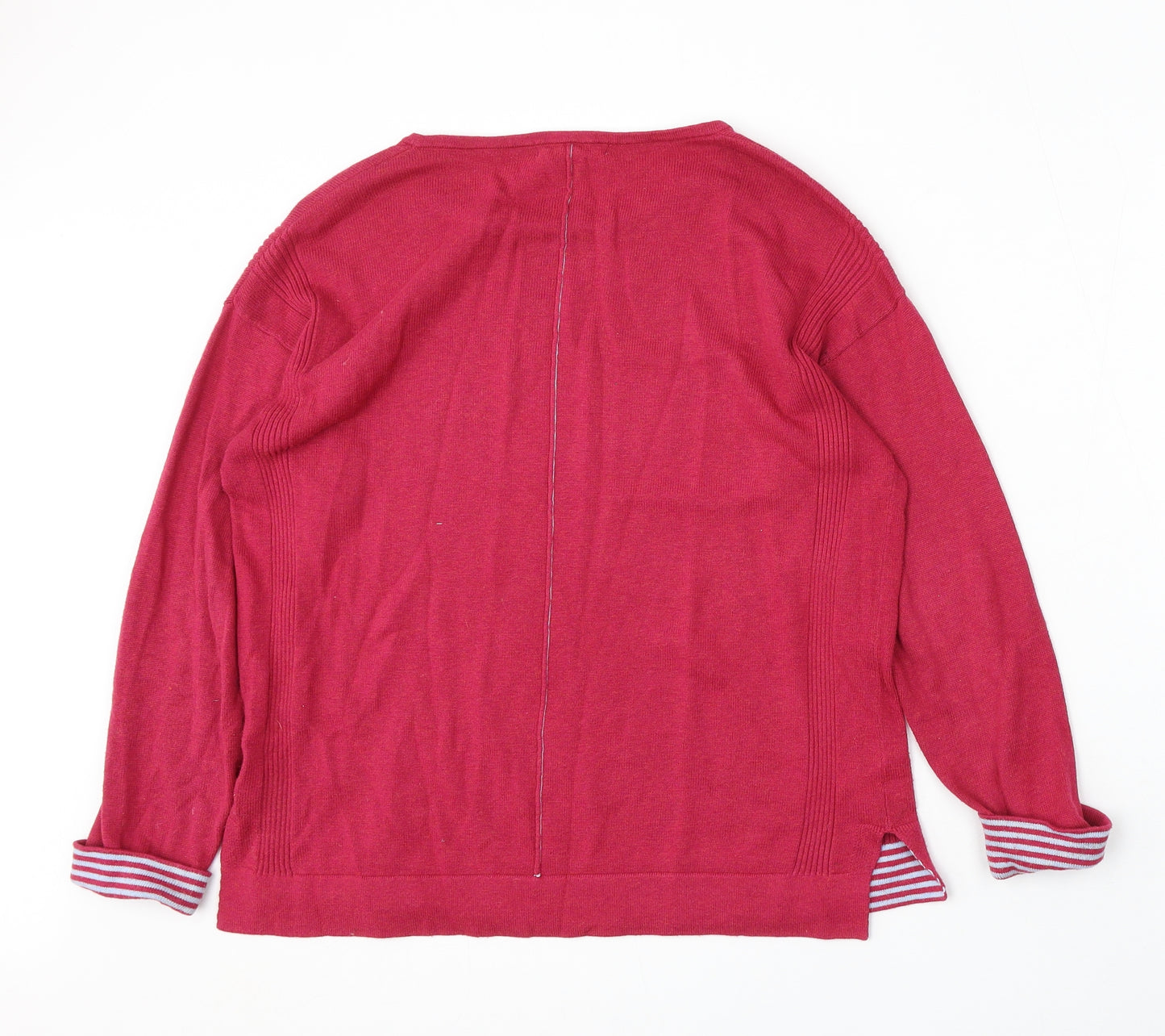 White Stuff Womens Purple Round Neck Cotton Pullover Jumper Size 10