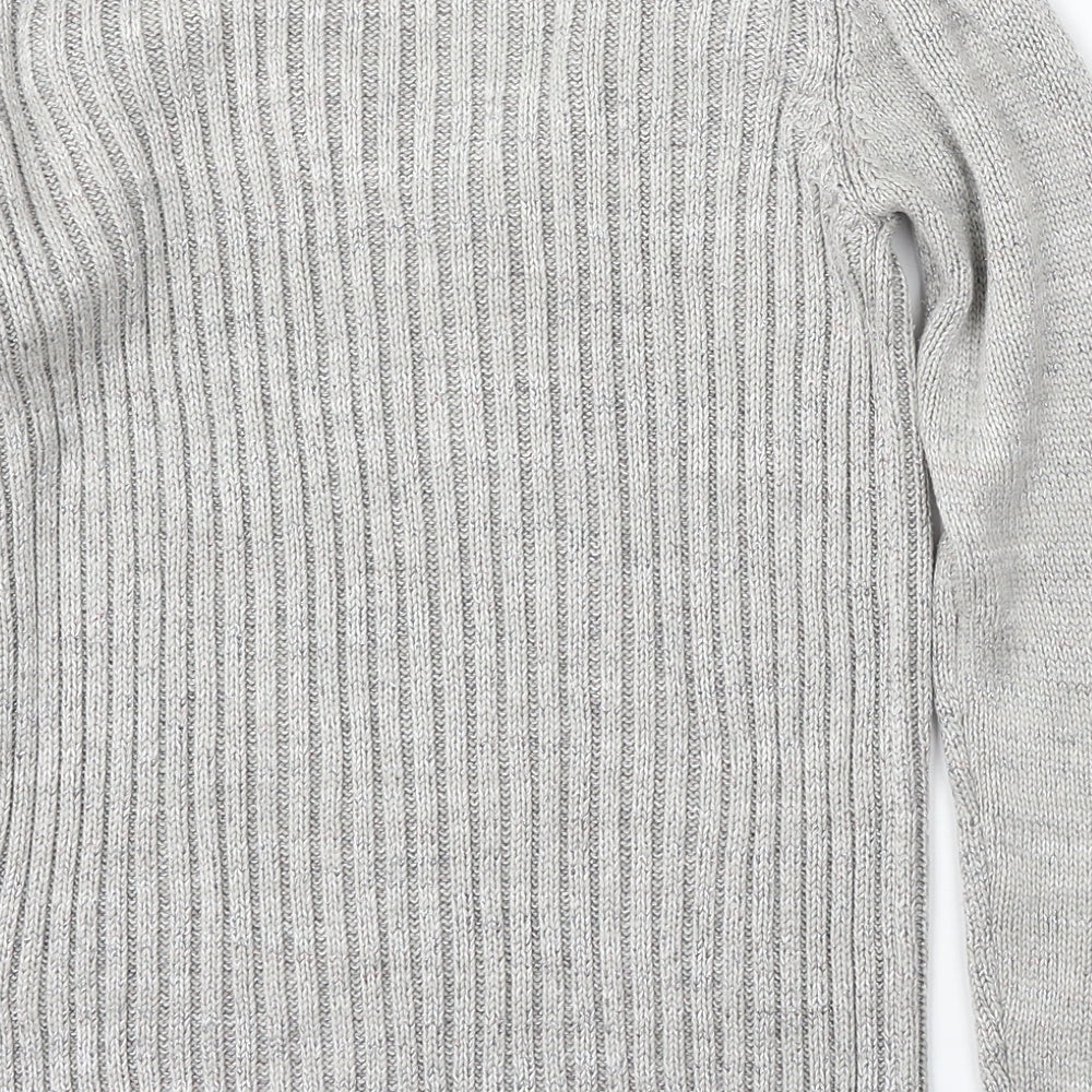 River Island Womens Grey V-Neck Viscose Pullover Jumper Size 10