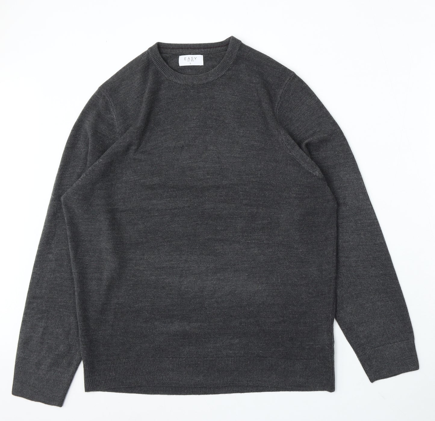 Matalan Mens Grey Round Neck Acrylic Pullover Jumper Size L