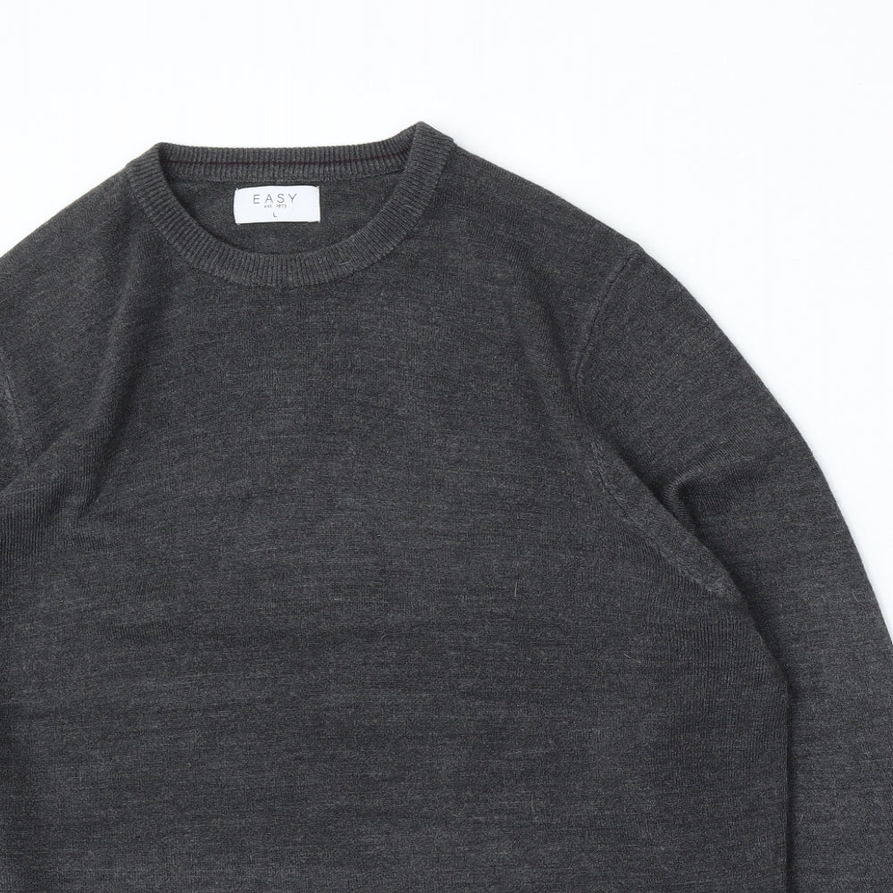 Matalan Mens Grey Round Neck Acrylic Pullover Jumper Size L
