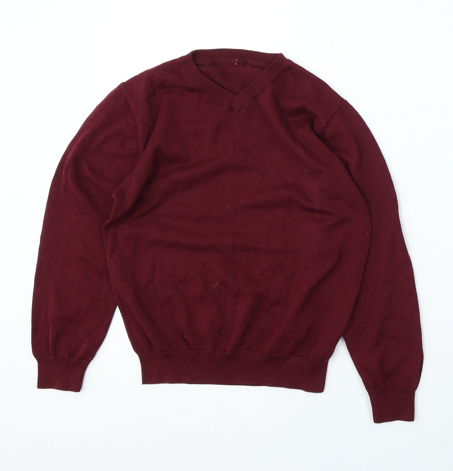 George Boys Red V-Neck Cotton Pullover Jumper Size 8-9 Years