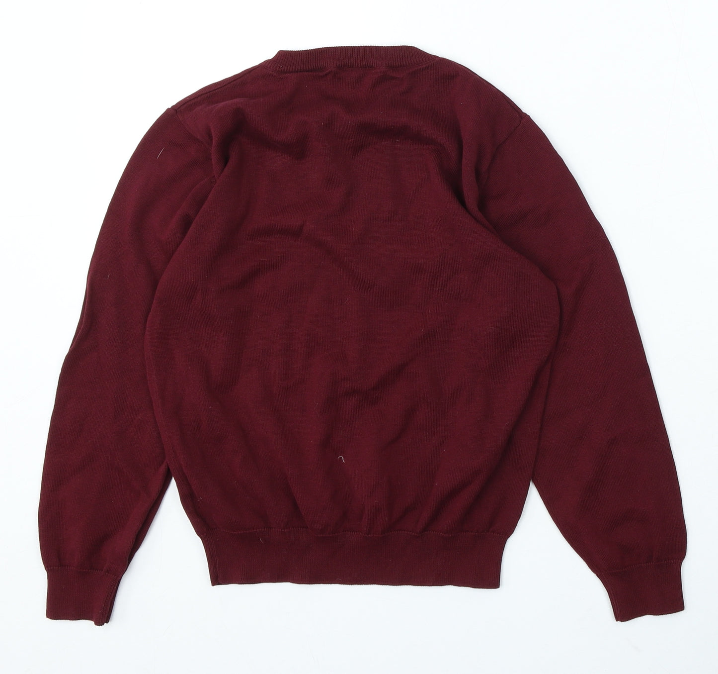 George Boys Red V-Neck Cotton Pullover Jumper Size 8-9 Years