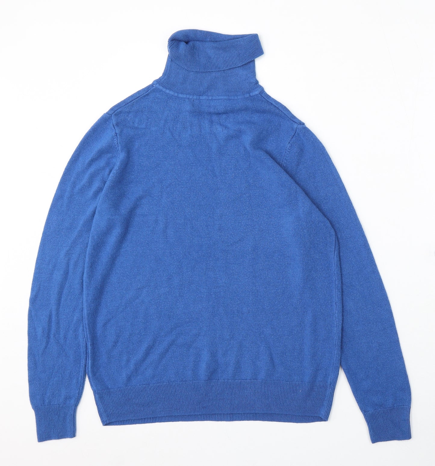 Marks and Spencer Womens Blue Roll Neck Acrylic Pullover Jumper Size 14