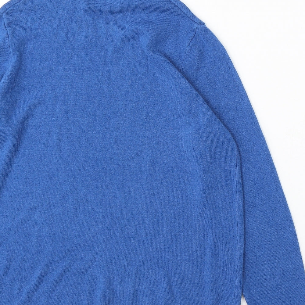 Marks and Spencer Womens Blue Roll Neck Acrylic Pullover Jumper Size 14
