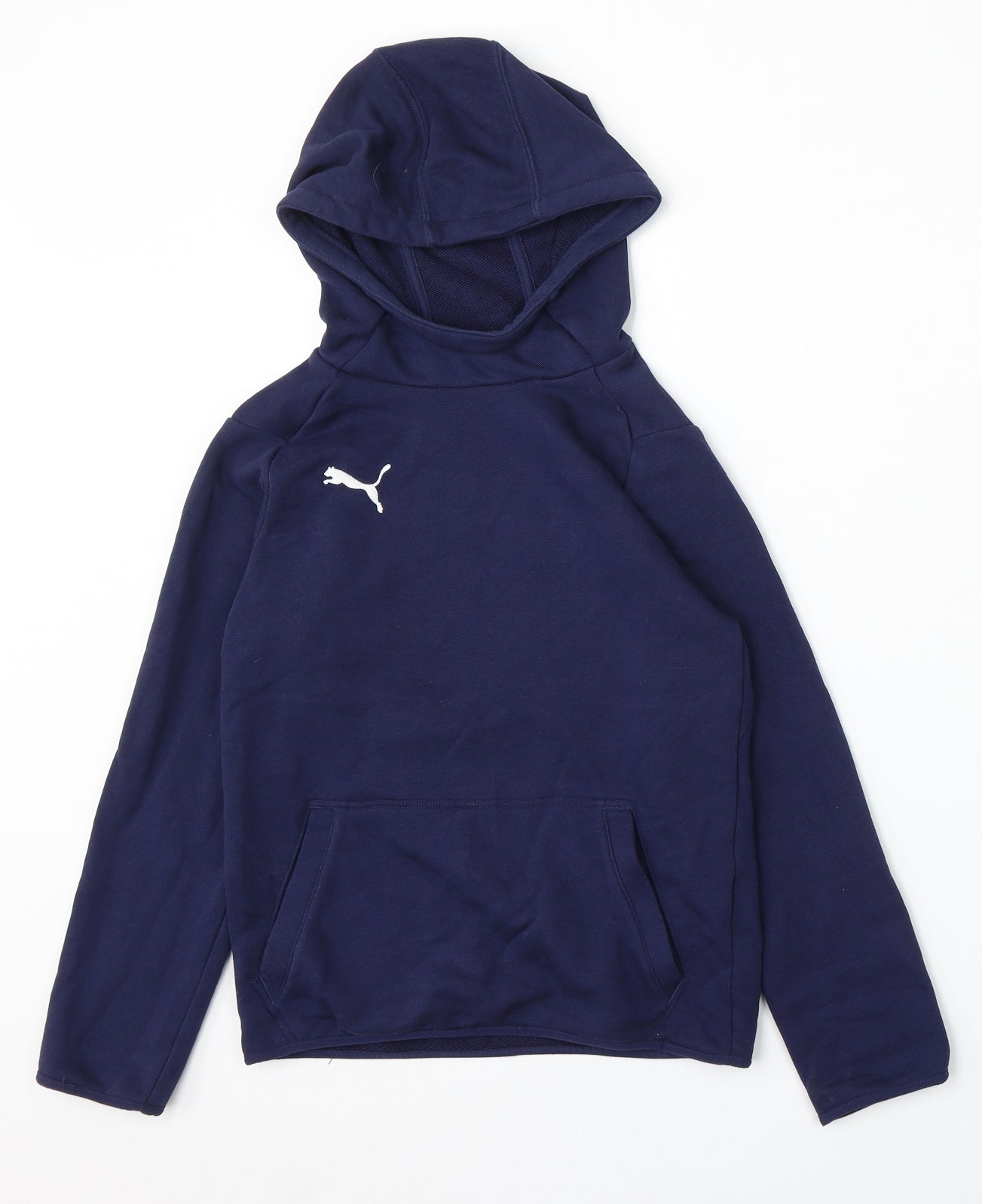 PUMA Boys Blue Cotton Pullover Hoodie Size 9-10 Years