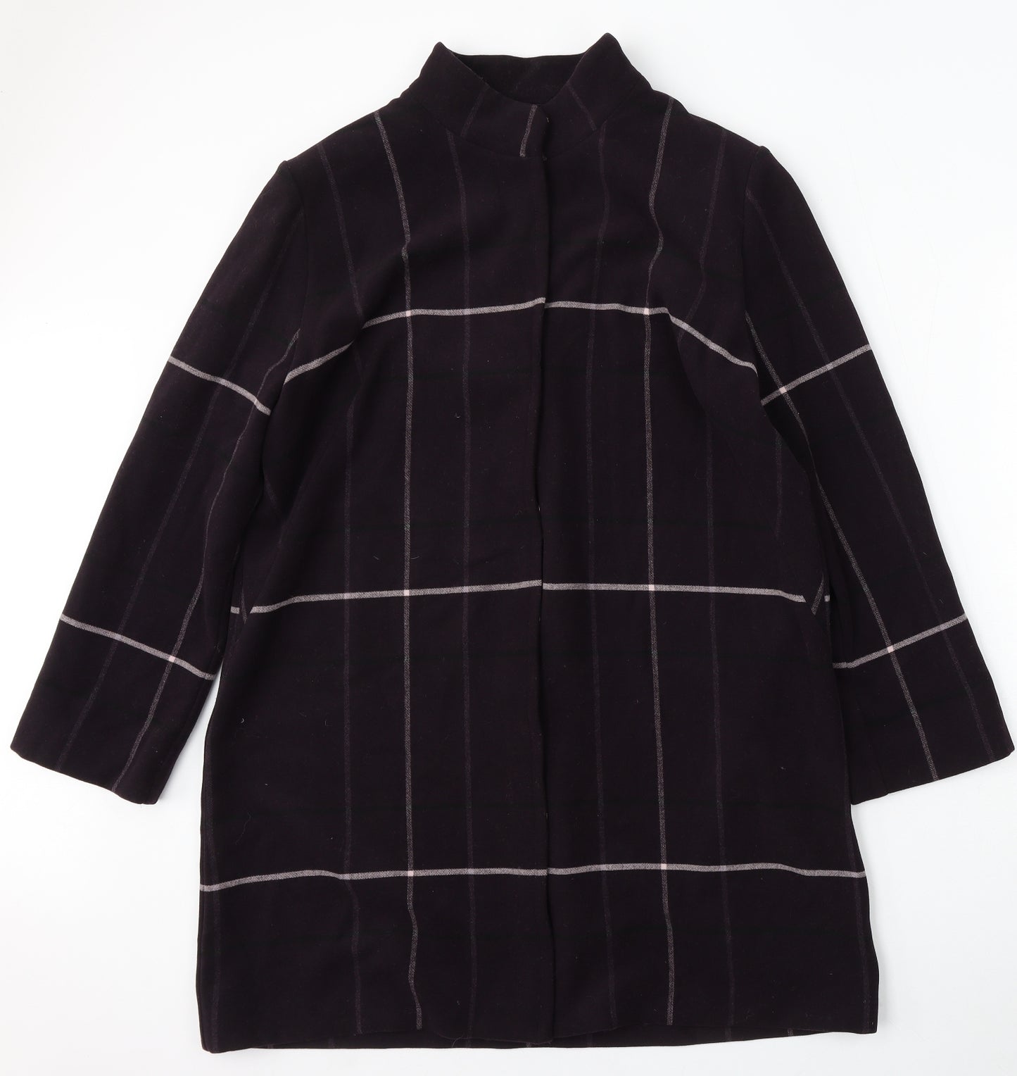 Marks and Spencer Womens Purple Check Jacket Coat Size 18