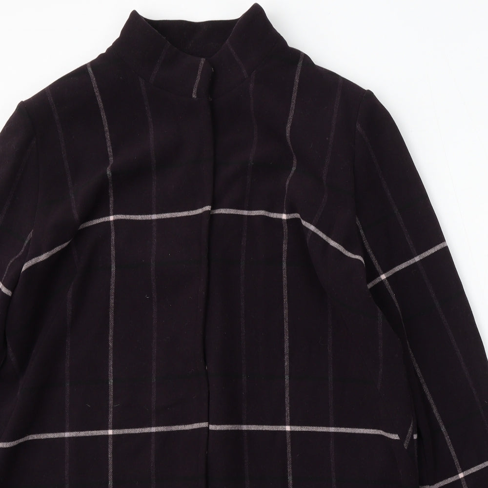Marks and Spencer Womens Purple Check Jacket Coat Size 18