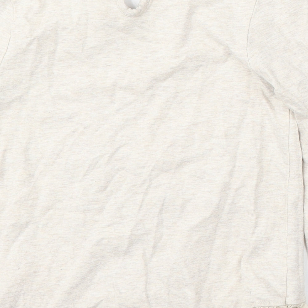 George Girls Beige Cotton Basic T-Shirt Size 5-6 Years Round Neck