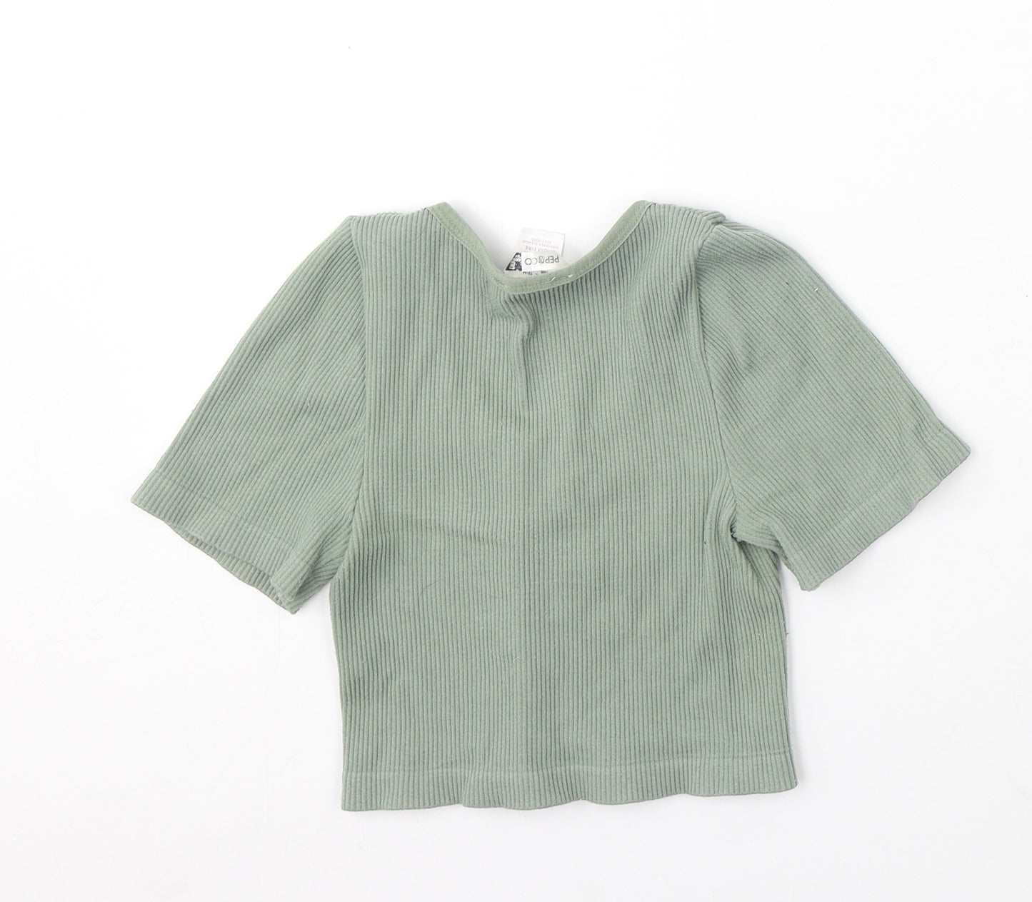 Pep&Co Womens Green Round Neck Nylon Pullover Jumper Size 12