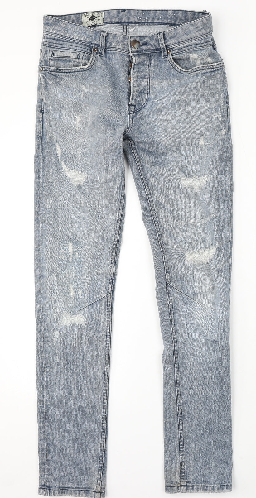 Denim & Co. Mens Blue Cotton Skinny Jeans Size 30 L30 in Regular Button