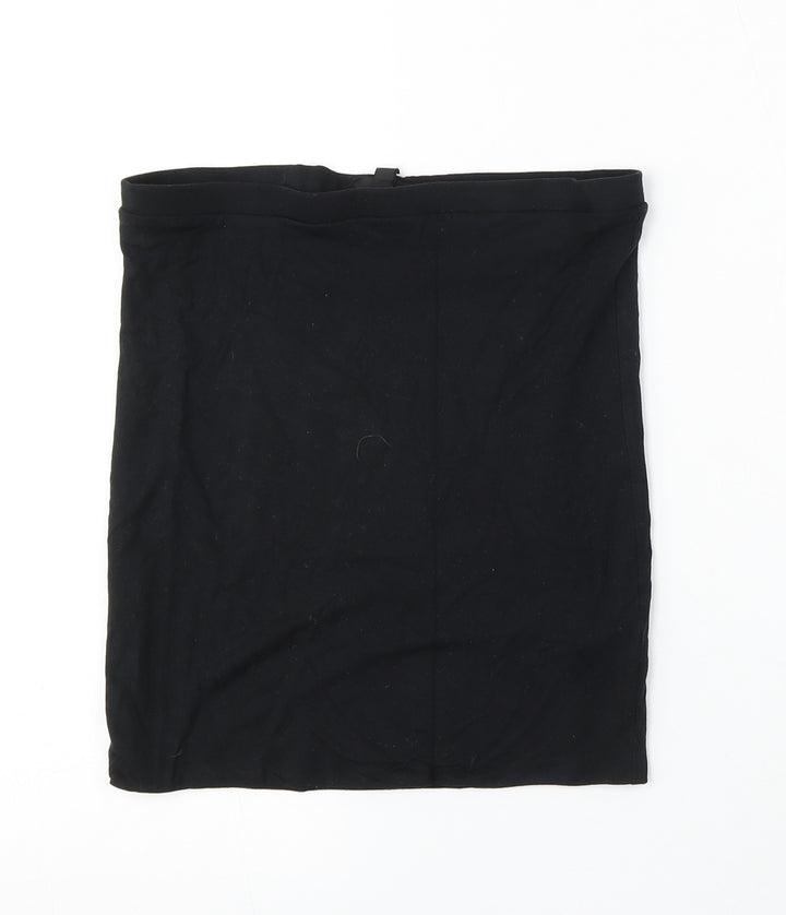 Topshop Womens Black Viscose Straight & Pencil Skirt Size 10