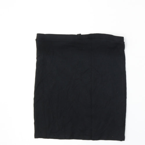 Topshop Womens Black Viscose Straight & Pencil Skirt Size 10