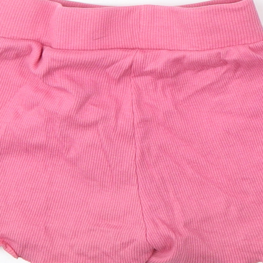 Primark Girls Pink Cotton Sweat Shorts Size 5-6 Years Regular