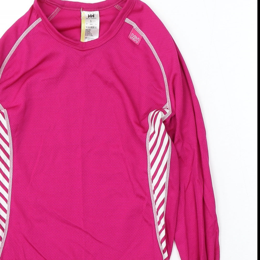 Helly Hansen Womens Pink Polypropylene Basic T-Shirt Size S Round Neck