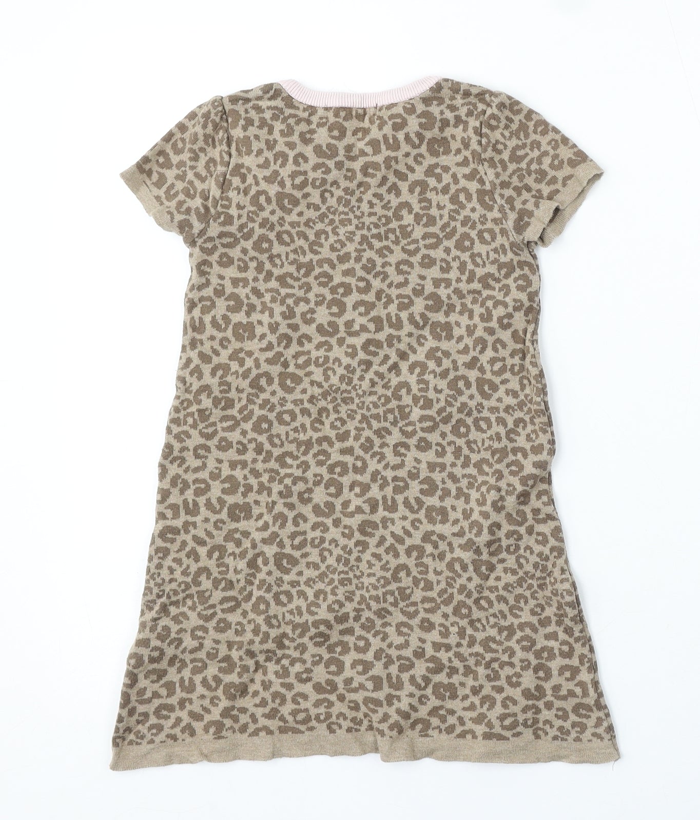 H&M Girls Multicoloured Round Neck Animal Print Cotton Pullover Jumper Size 5-6 Years