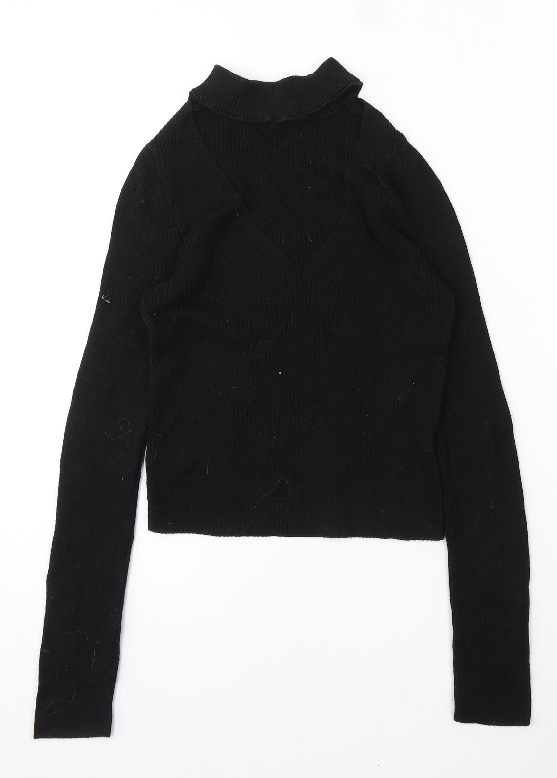 Atmosphere Womens Black Round Neck Cotton Pullover Jumper Size 8