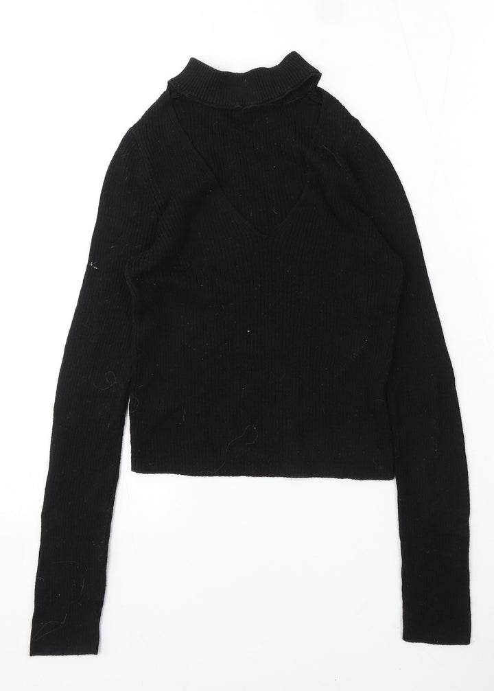 Atmosphere Womens Black Round Neck Cotton Pullover Jumper Size 8