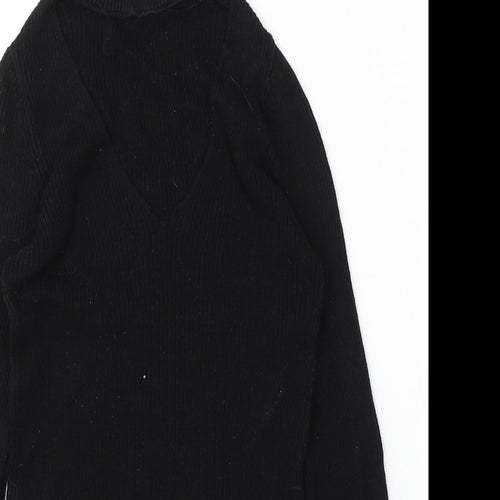 Atmosphere Womens Black Round Neck Cotton Pullover Jumper Size 8