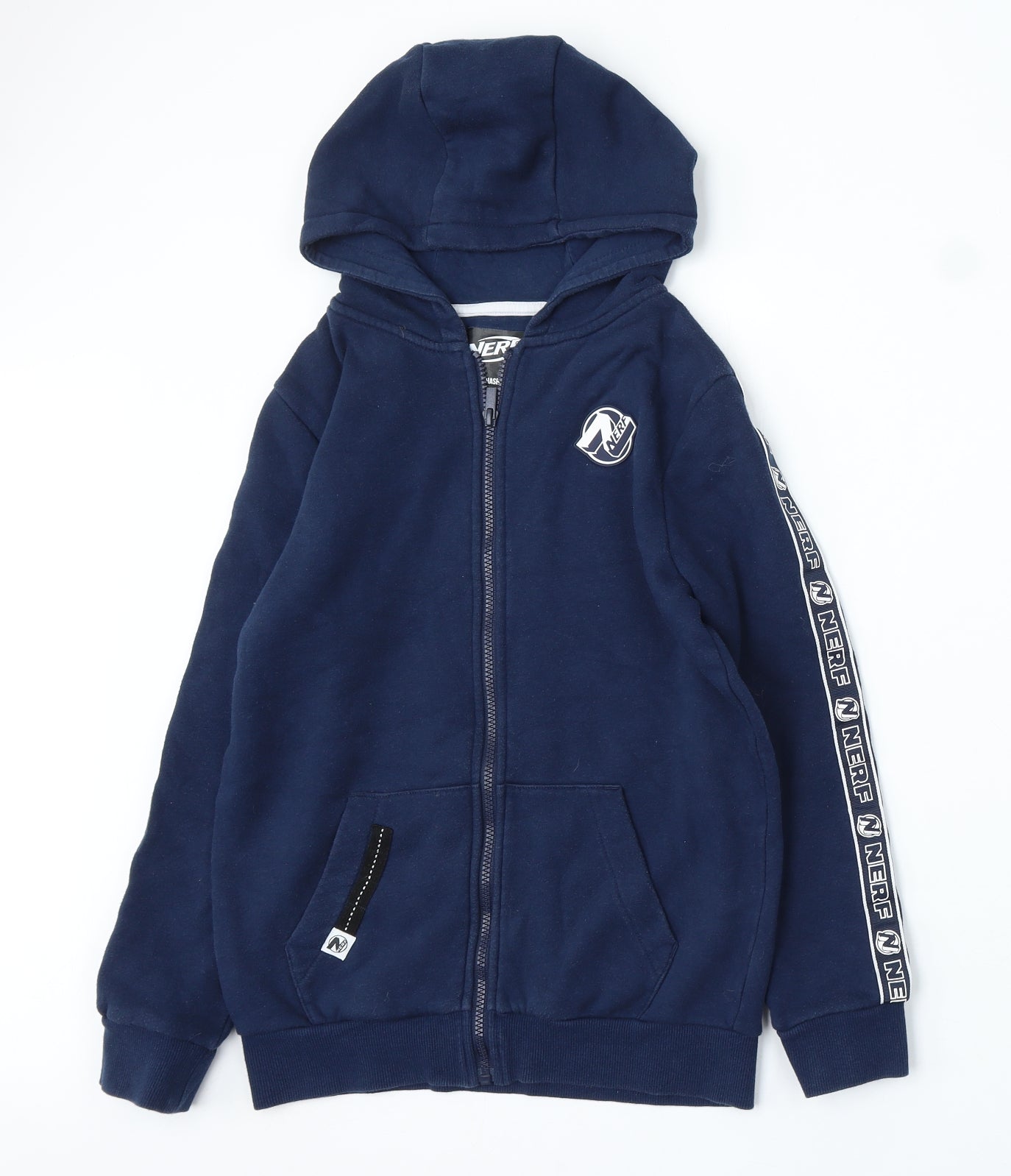 NERF Boys Blue Cotton Full Zip Hoodie Size 11-12 Years Zip