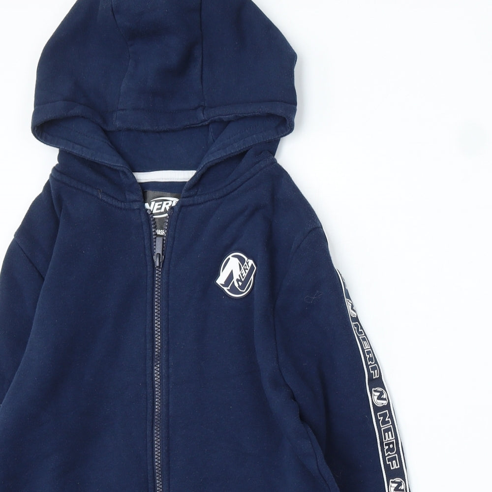 NERF Boys Blue Cotton Full Zip Hoodie Size 11-12 Years Zip
