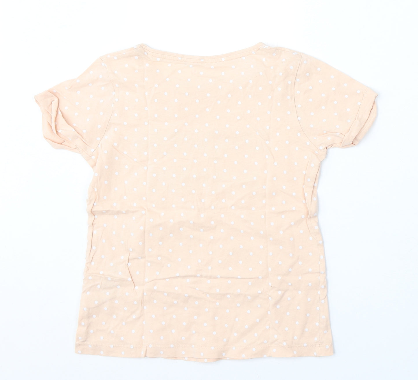 Primark Girls Pink Geometric Cotton Basic T-Shirt Size 10-11 Years Round Neck