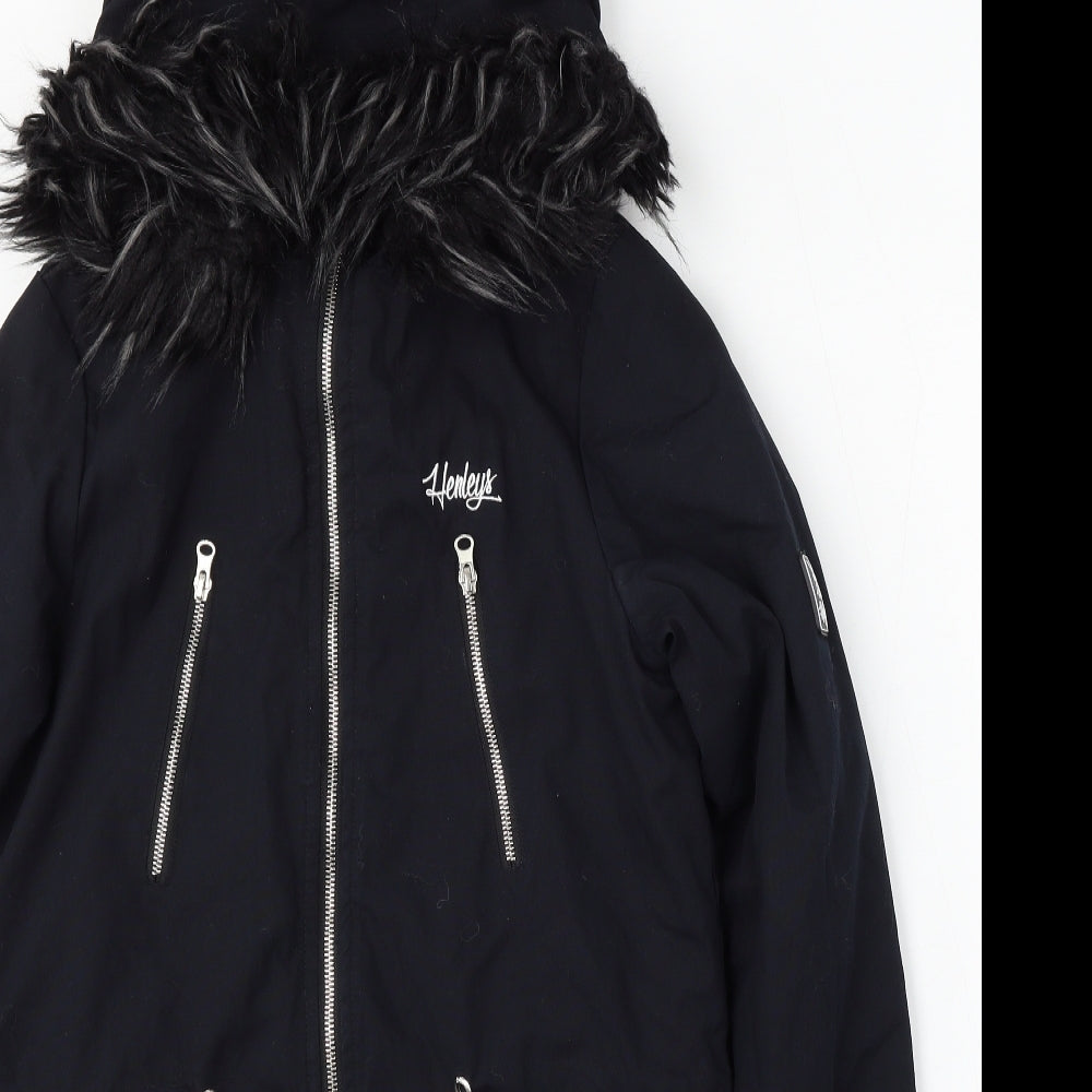 Henleys Womens Blue Jacket Coat Size 8 Zip