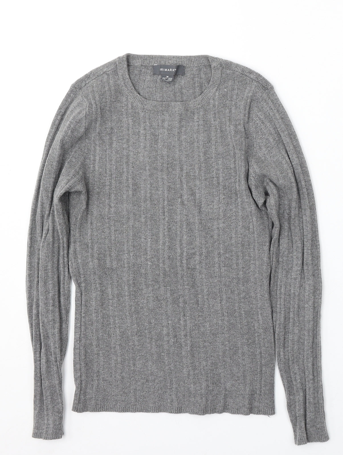 Primark Womens Grey Round Neck Polyester Pullover Jumper Size M