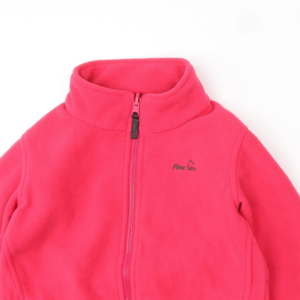 Peter Storm Girls Pink Polyester Full Zip Sweatshirt Size 9-10 Years Zip