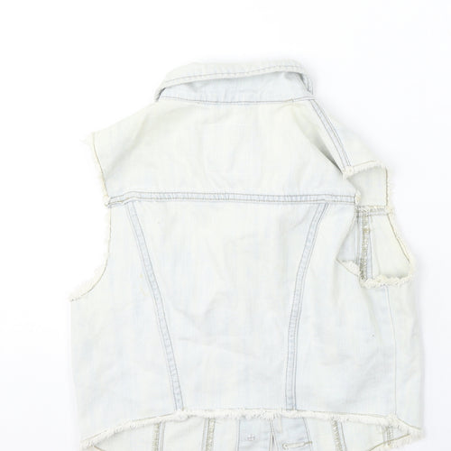 Denim & Co. Womens Blue Gilet Jacket Size 10
