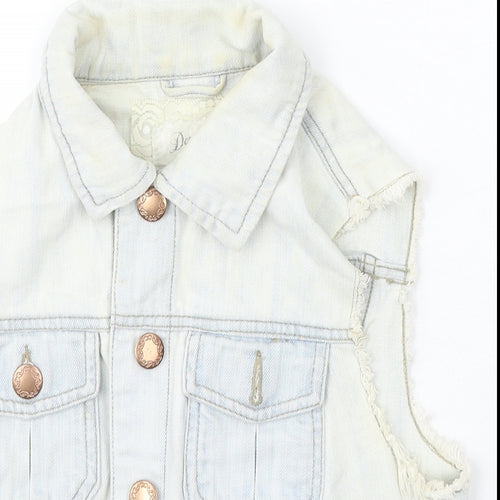 Denim & Co. Womens Blue Gilet Jacket Size 10