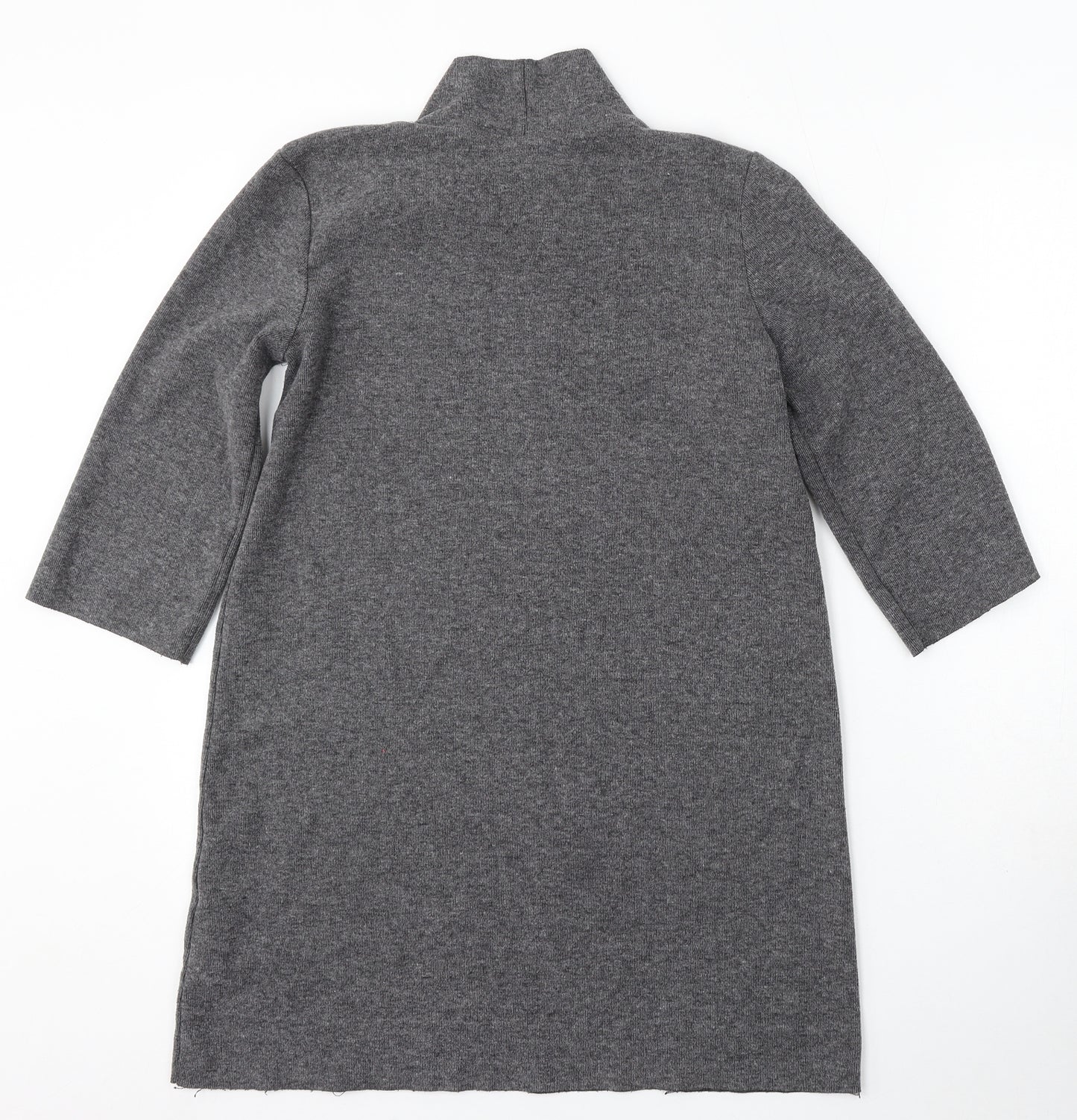 Zara Womens Grey Mock Neck Polyester Pullover Jumper Size S