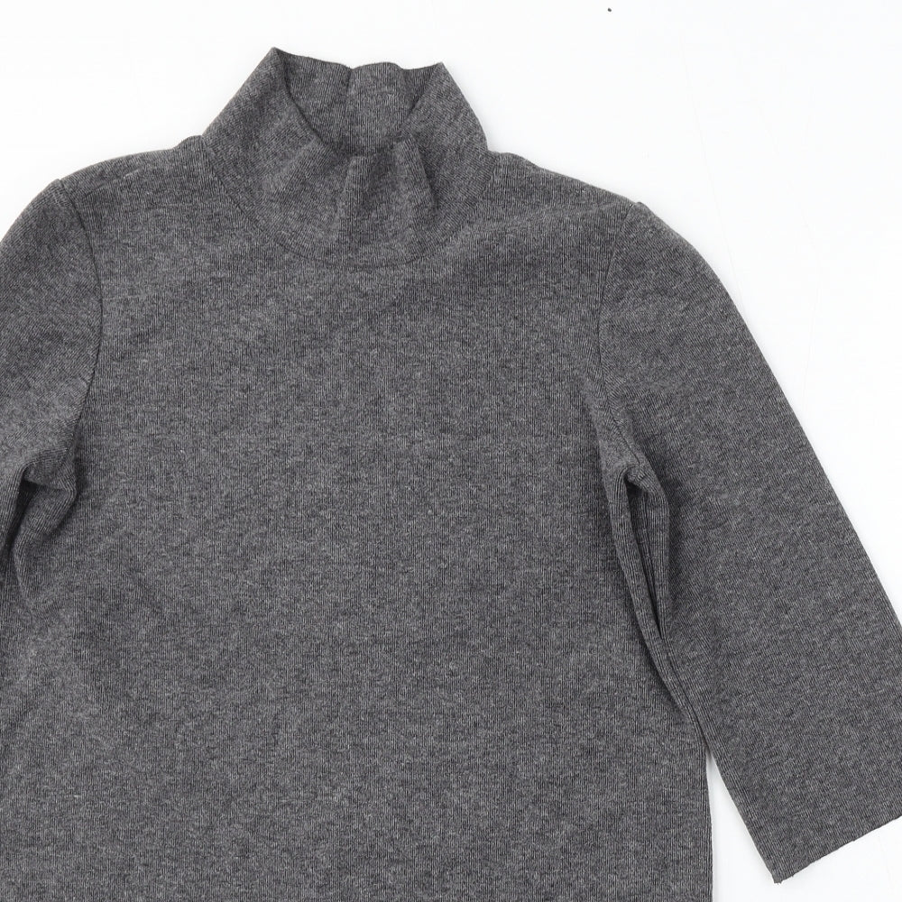 Zara Womens Grey Mock Neck Polyester Pullover Jumper Size S