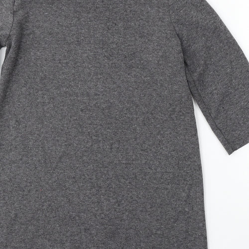 Zara Womens Grey Mock Neck Polyester Pullover Jumper Size S