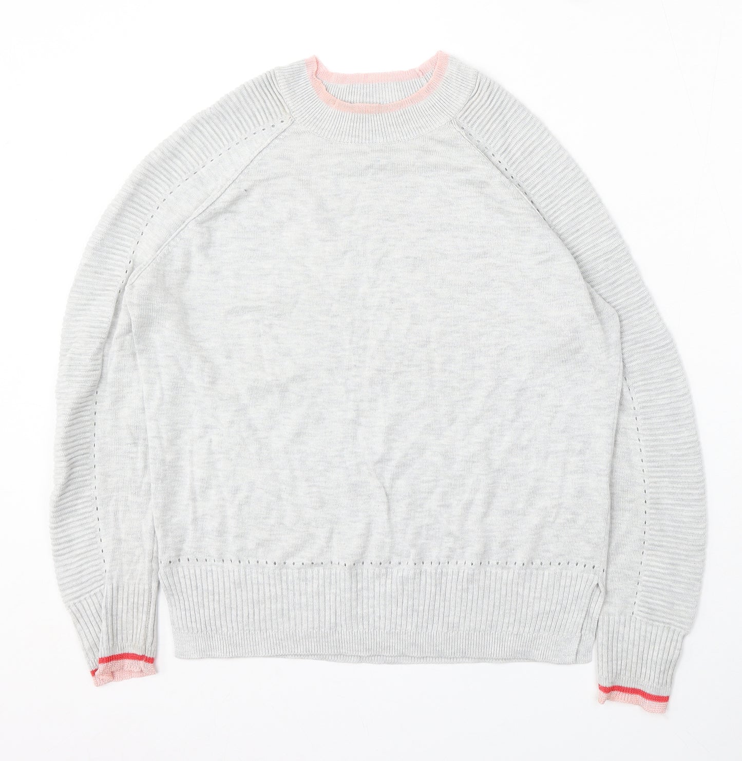 NEXT Womens Grey Round Neck Viscose Pullover Jumper Size 12