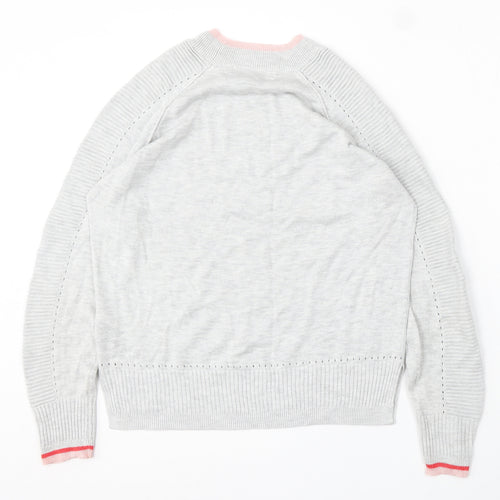 NEXT Womens Grey Round Neck Viscose Pullover Jumper Size 12