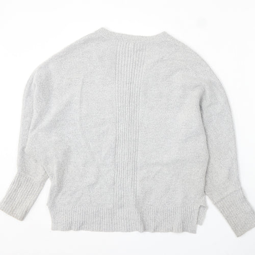 River Island Womens Grey V-Neck Acrylic Pullover Jumper Size 10